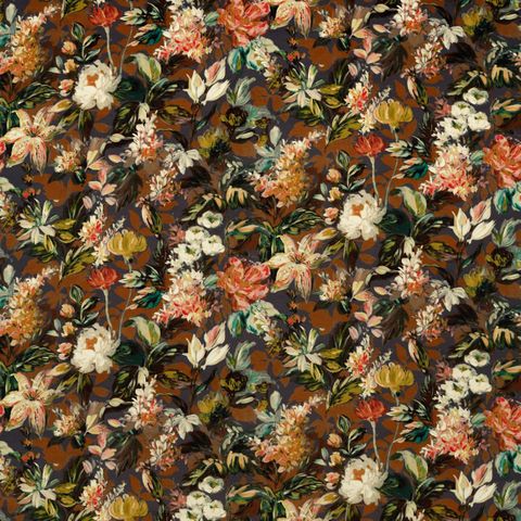 LILUM RUSSET/NOIR VELVET Voile Fabric