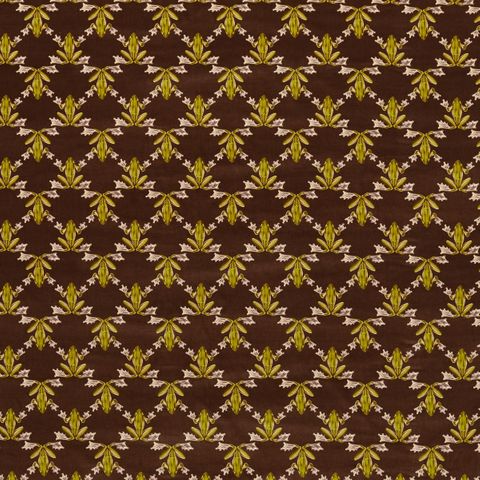 Wood Frog Velvet Chocolate/Pistachio Upholstery Fabric