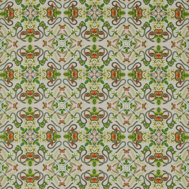 Clarke and Clarke Botanical Wonders Fabric EMERALD FOREST SMOKE LINEN