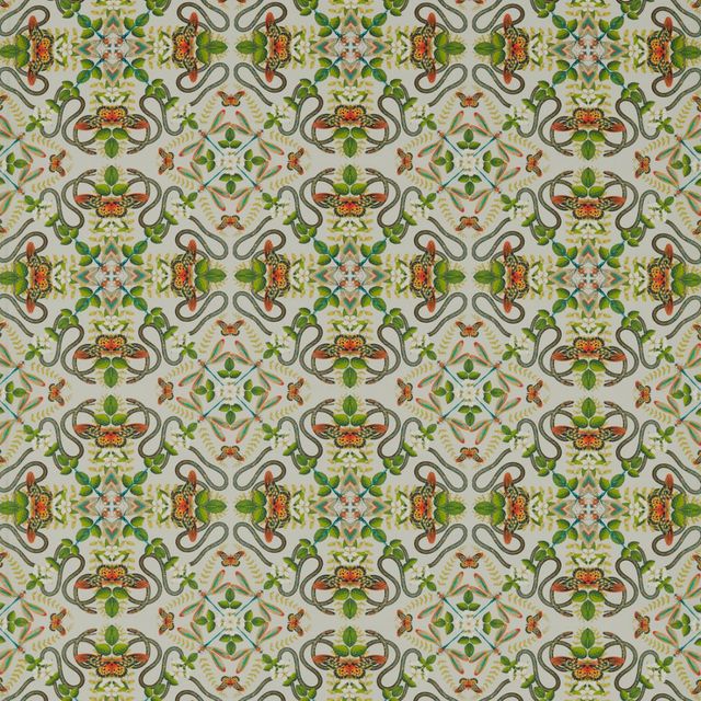 Clarke and Clarke Botanical Wonders Fabric EMERALD FOREST SMOKE LINEN