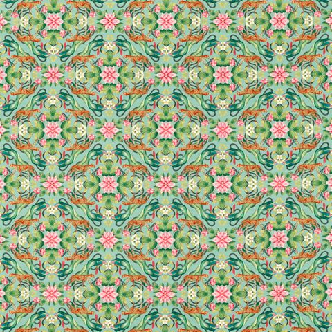 MENAGERIE AQUA Upholstery Fabric