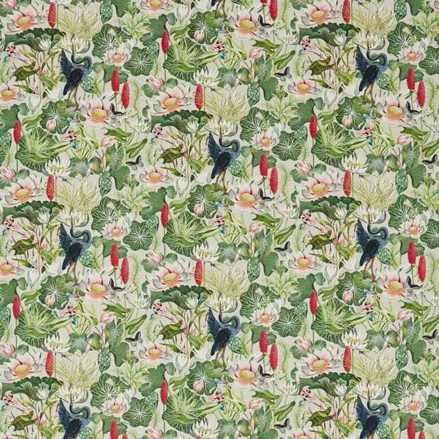Clarke and Clarke Botanical Wonders Fabric WATERLILY DOVE