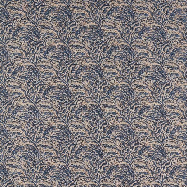 Clarke and Clarke Exotica 2 Fabric LUMINO MIDNIGHT/COPPER