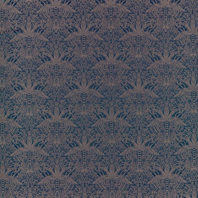 Clarke and Clarke Exotica 2 Fabric LEOPARDO MIDNIGHT/COPPER JACQUAR
