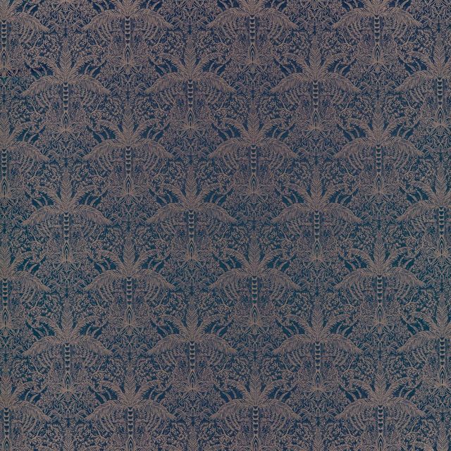 LEOPARDO MIDNIGHT/COPPER JACQUAR Voile Fabric