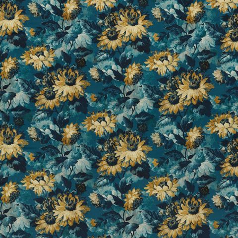 SUNFOREST DENIM/OCHRE VELVET Upholstery Fabric