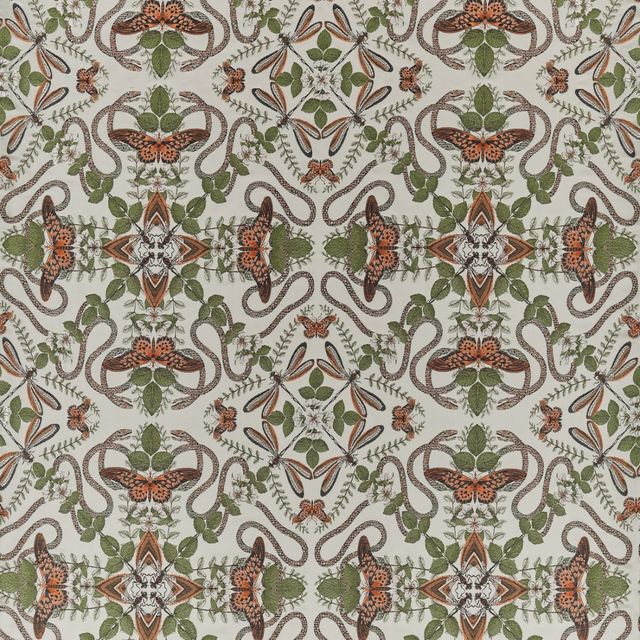 Clarke and Clarke Botanical Wonders Fabric EMERALD FOREST SMOKE JACQUARD