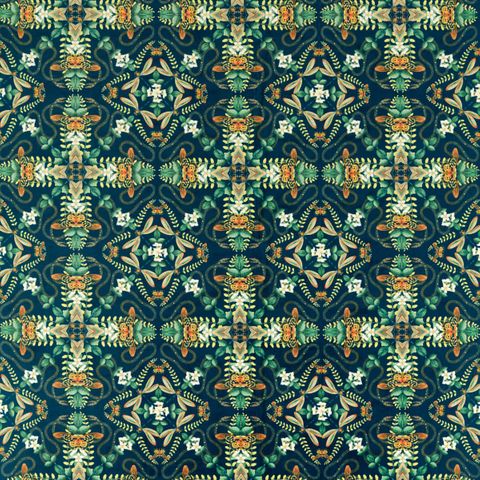 EMERALD FOREST MIDNIGHT VELVET Upholstery Fabric