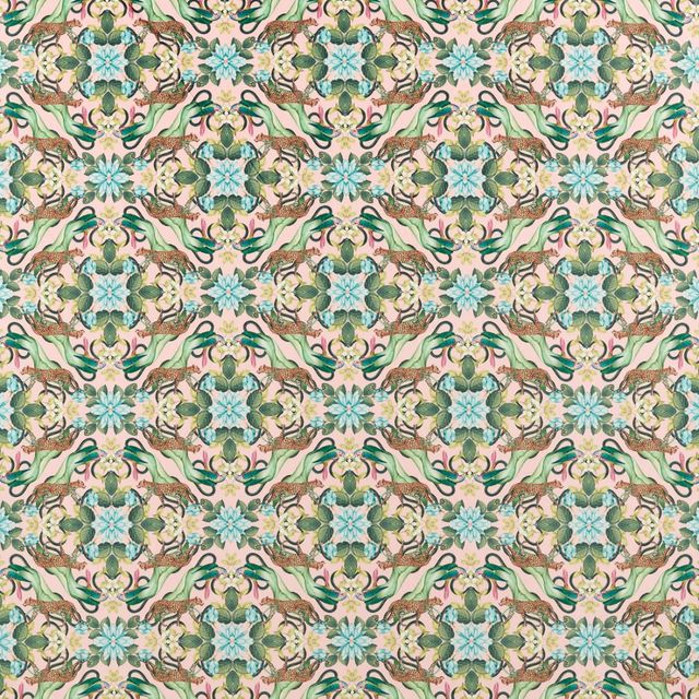 Clarke and Clarke Botanical Wonders Fabric MENAGERIE BLUSH VELVET