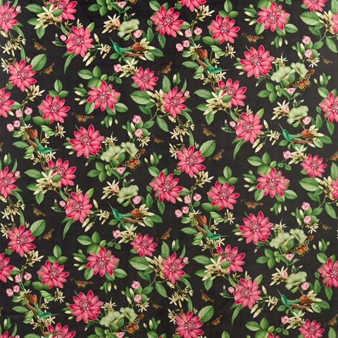 PINK LOTUS NOIR VELVET Upholstery Fabric