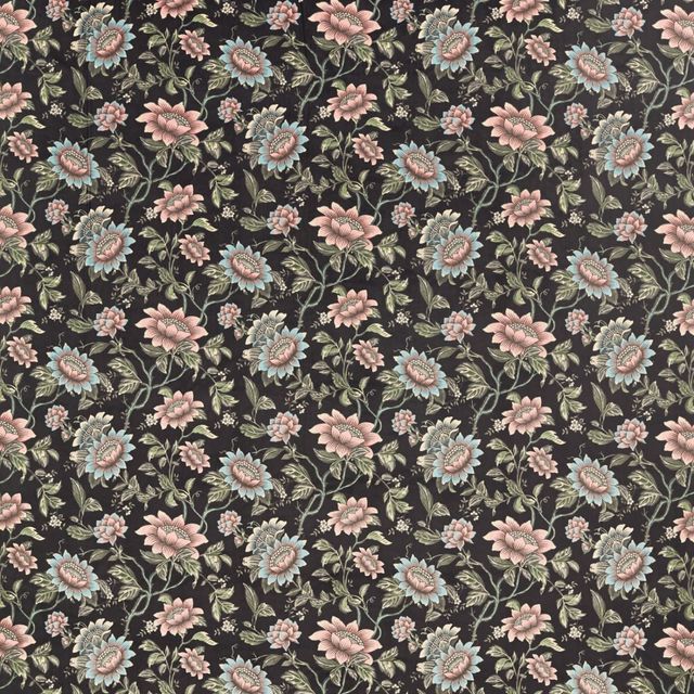 Clarke and Clarke Botanical Wonders Fabric TONQUIN NOIR VELVET