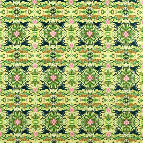 WONDERLUST TEA STORY CITRON VELVET Upholstery Fabric