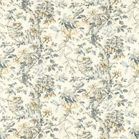 Coromandel Print Empire Grey Upholstery Fabric