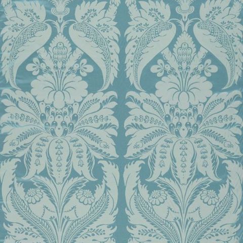 Zoffany Suffolk Damasks & Stripes Clandon Damask Wedgwood Blue Bed Runner