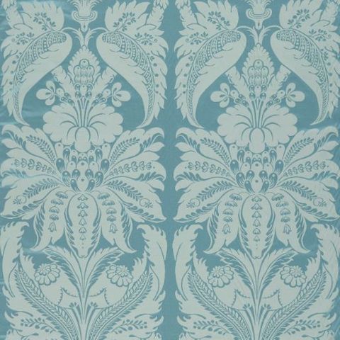 Clandon Damask Wedgwood Blue Voile Fabric