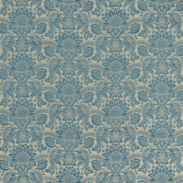 Zoffany Suffolk Damasks & Stripes Pomegranate Brocatelle Wedgwood Blue