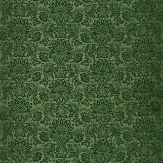 Zoffany Suffolk Damasks & Stripes Pomegranate Brocatelle Huntsman Green