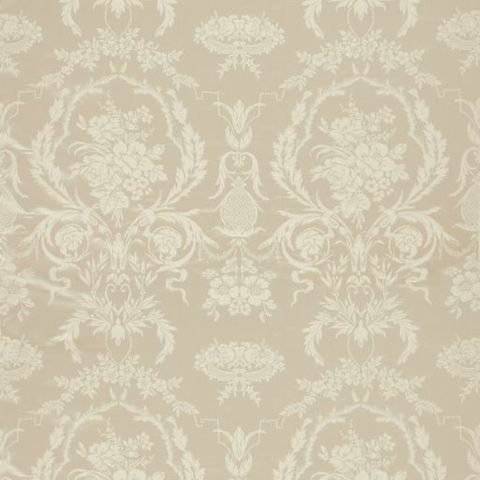 Arabesque Silk Warm White Voile Fabric