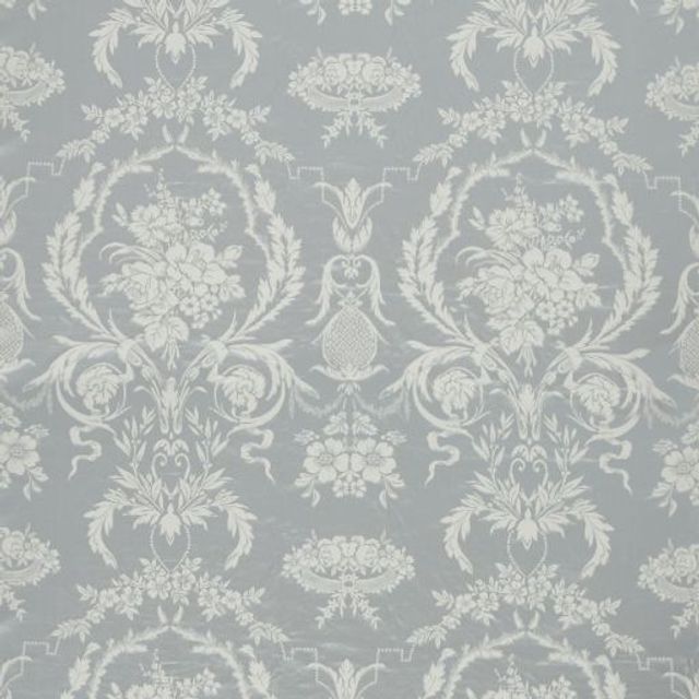 Zoffany Suffolk Damasks & Stripes Arabesque Silk Quartz Grey