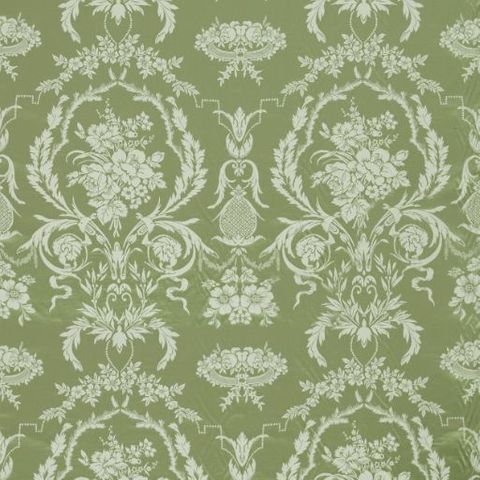 Arabesque Silk Pale Olive Voile Fabric