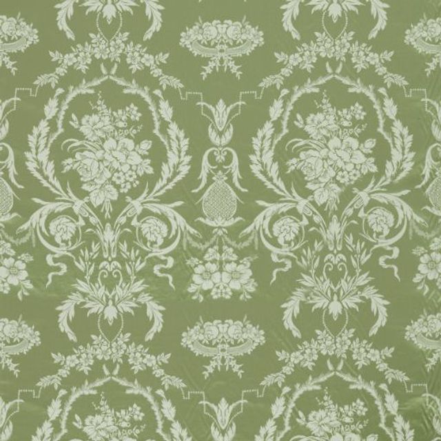 Zoffany Suffolk Damasks & Stripes Arabesque Silk Pale Olive