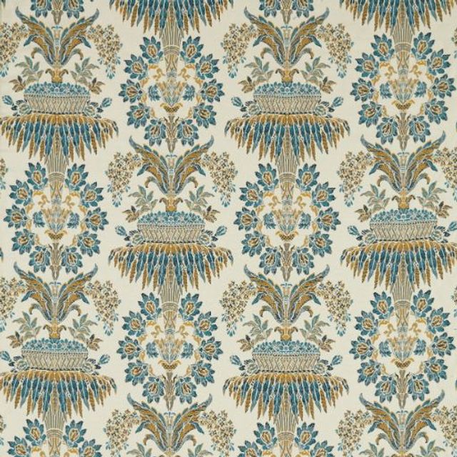 Zoffany Suffolk Damasks & Stripes Long Gallery Brocade Teal/Gold