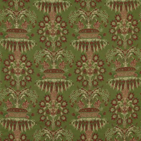 Long Gallery Brocade Olivine/Russet Upholstery Fabric