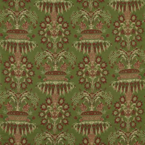 Long Gallery Brocade Olivine/Russet Upholstery Fabric