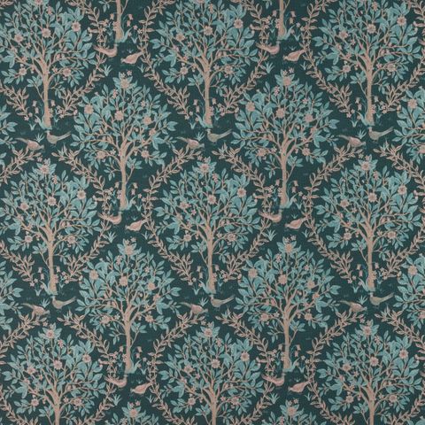 Bedgebury Peacock Voile Fabric