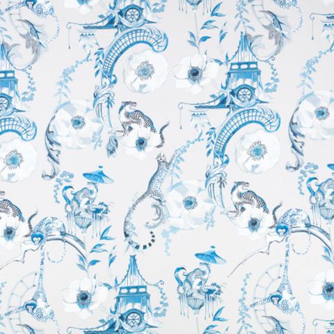 Euphoria China Blue Upholstery Fabric