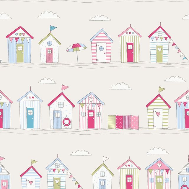 Beach Huts Pink