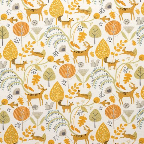 Scandi Woodland Ochre Upholstery Fabric