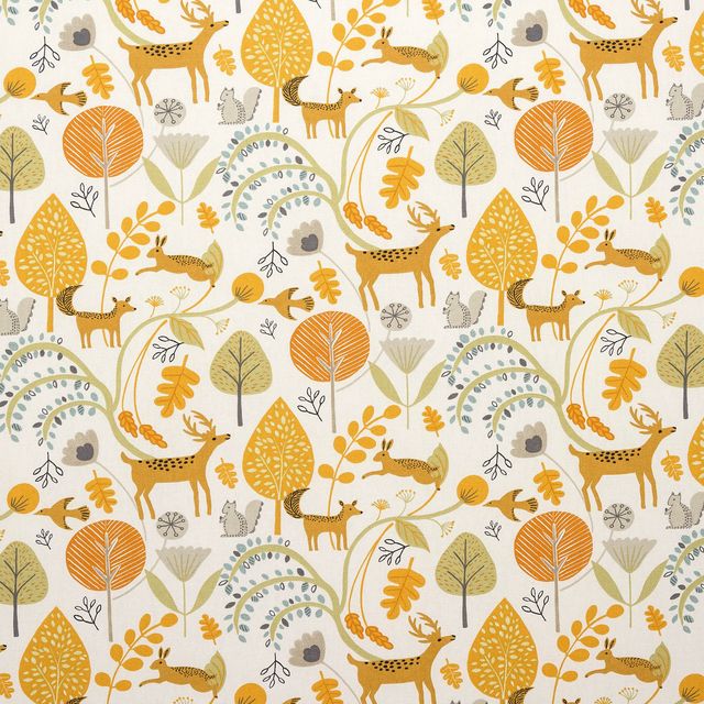 Fryetts Scandi Woodland Scandi Woodland Ochre Upholstery Fabric