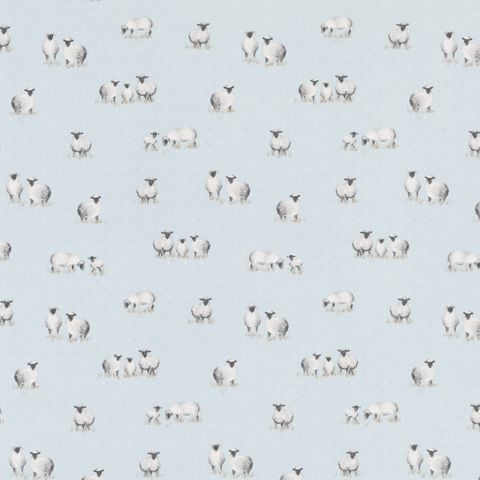 Sheepy Blue Upholstery Fabric