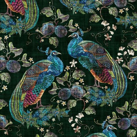 Peacock Luxor Bottle Green Upholstery Fabric