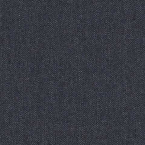 Wool Herringbone Oxford Blue Upholstery Fabric