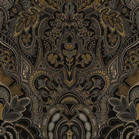 Damask Dangereuse Anthracite Upholstery Fabric