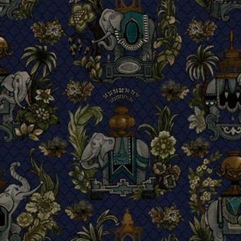 Elephantasy Oxford Blue Upholstery Fabric