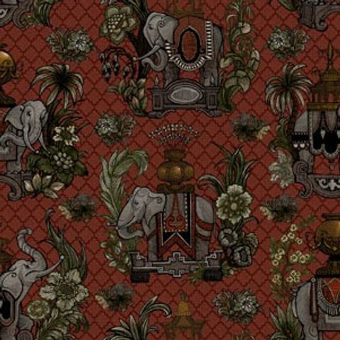 Elephantasy Russet Upholstery Fabric