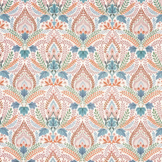 Script Peach Upholstery Fabric