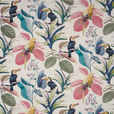 Parakeet Seashell Upholstery Fabric