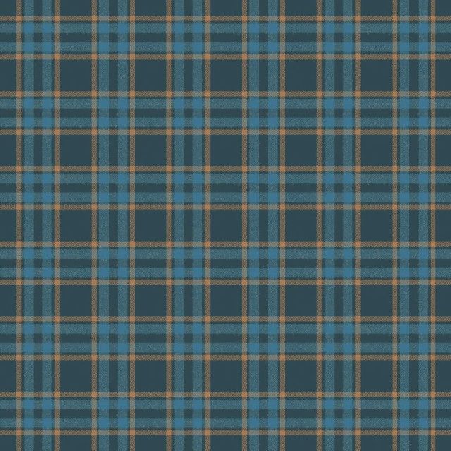 Arley House Tobermory Arran Check Small French Blue Upholstery Fabric