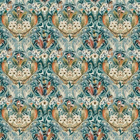 Baby Rostherne Aqua Upholstery Fabric