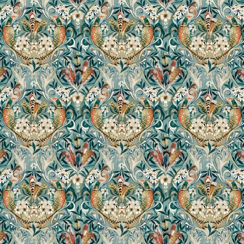 Baby Rostherne Aqua Upholstery Fabric