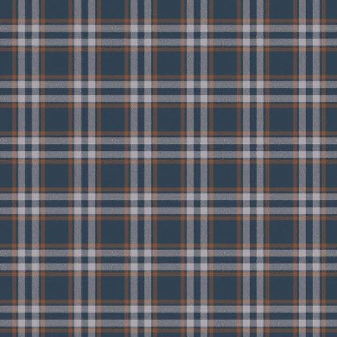 Arran Check Small Navy Upholstery Fabric