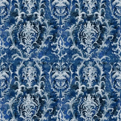 Bergamo Navy/Silver Upholstery Fabric