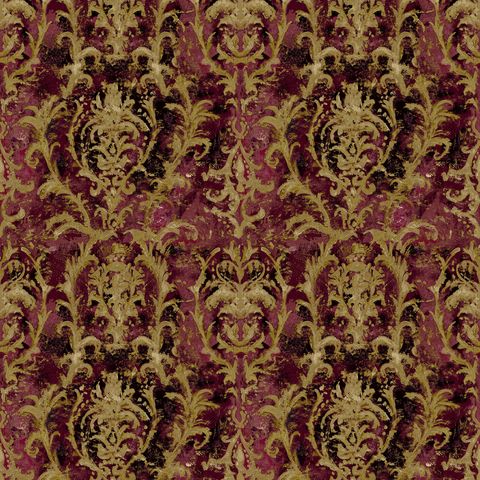 Bergamo Plum/Gold Upholstery Fabric