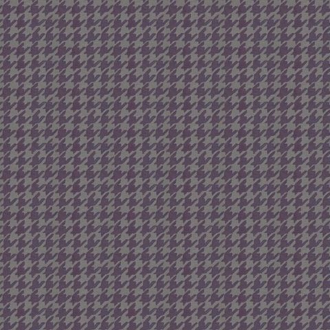 Houndstooth Aubergine Upholstery Fabric