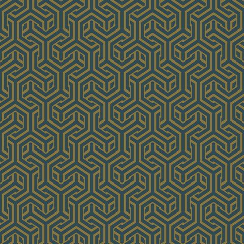 Opus Blue/Mustard Upholstery Fabric