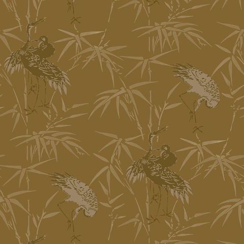 V&A Bamboo Garden Gold Upholstery Fabric